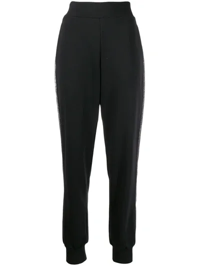 No Ka'oi Side Glitter Stripe Track Pants In Black