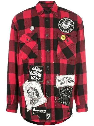 Madeworn Check-print Flannel Shirt In Red