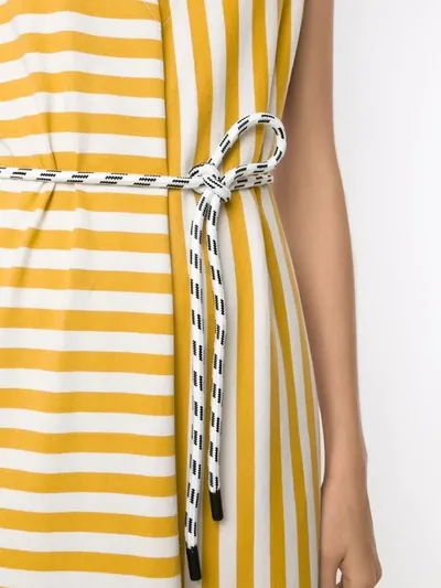 Osklen Summer Stripe Belted Dress In Yellow