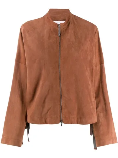 Fabiana Filippi Dropped Shoulder Jacket In Brown