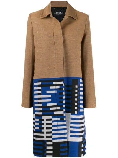 Karl Lagerfeld Jacquard Pattern Coat In Neutrals