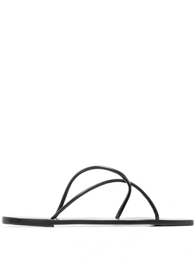 Atp Atelier 10mm Alessano Leather Thong Sandals In Black