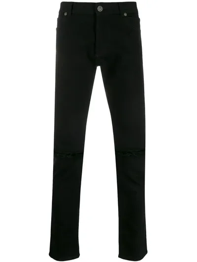 Balmain Straight Leg Jeans In Black