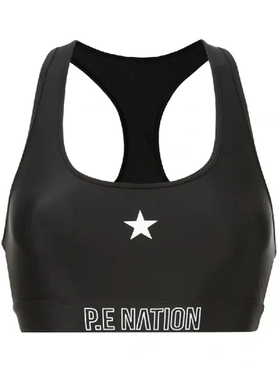 P.e Nation Circuit Racer Back Sports Bra In Black