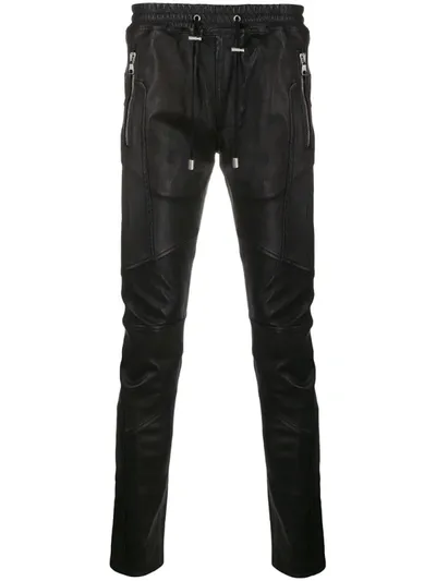 Balmain Biker Track Pants In Black