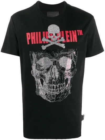 Philipp Plein Ss Skull Logo Print T-shirt In Black