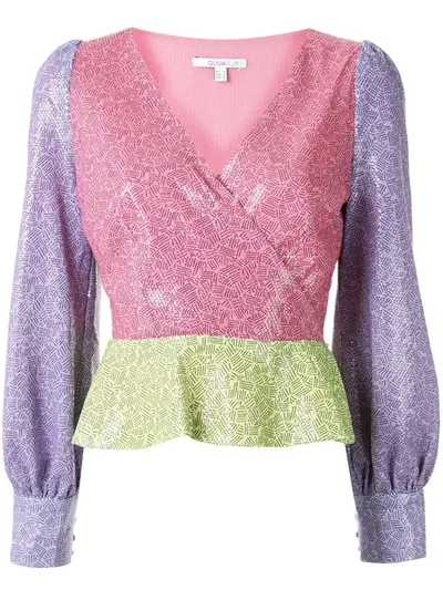 Olivia Rubin Catie Sequin Blouse In Pink