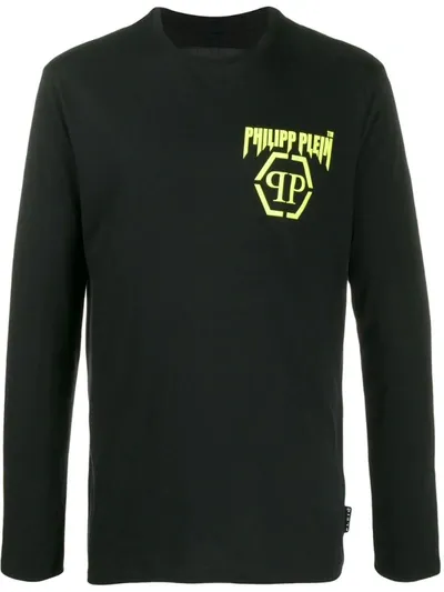 Philipp Plein Logo Crew-neck Sweatshirt In Black