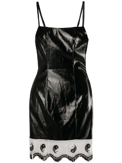 Staud Joan Faux Leather Minidress In Black