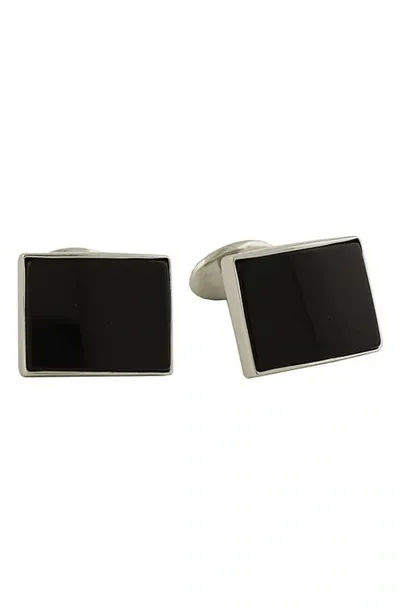 David Donahue Sterling Silver & Onyx Cufflinks