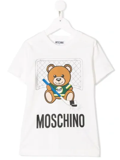 Moschino Kids' Cotton Hockey Bear T-shirt In Var. Uni