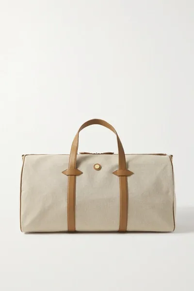 Paravel + Net Sustain Main Line Duffel Vegan Leather-trimmed Canvas Weekend Bag In Scout Tan