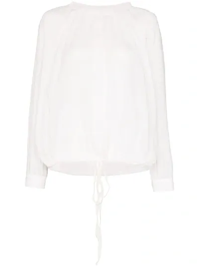 Missing You Already Tie Hem Button-down Blouse In White