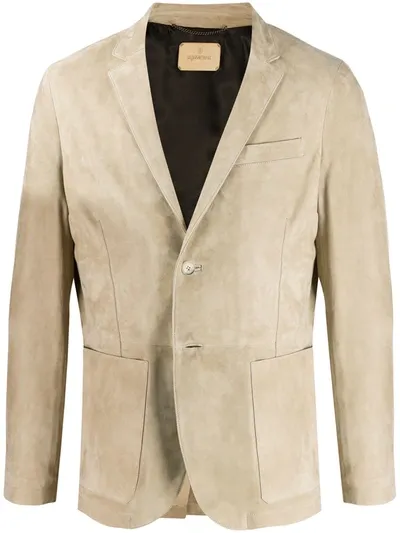 Ajmone Single-breasted Regular-fit Blazer In Neutrals