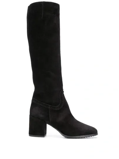 Tod's Block Heel Knee-high Boots In Black