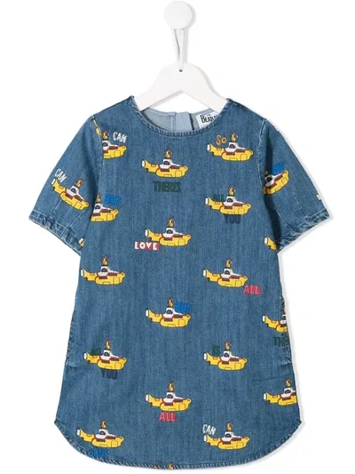 Stella Mccartney Kids' Yellow Submarine Dress In Blue