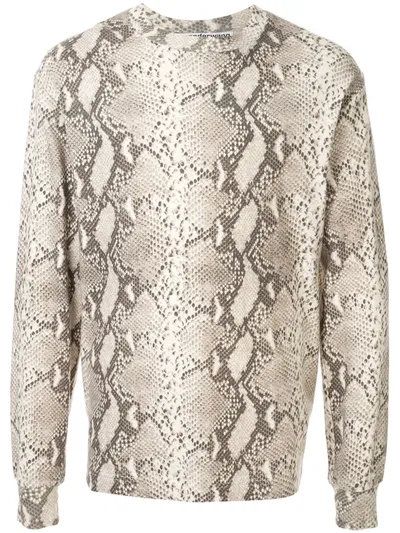 Alexander Wang Snake Print Long-sleeved T-shirt In Grey