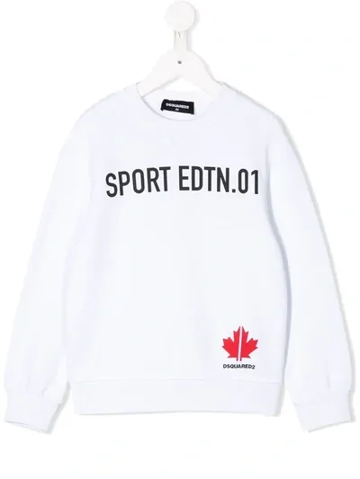 Dsquared2 Kids' Logo Sweatshirt In White