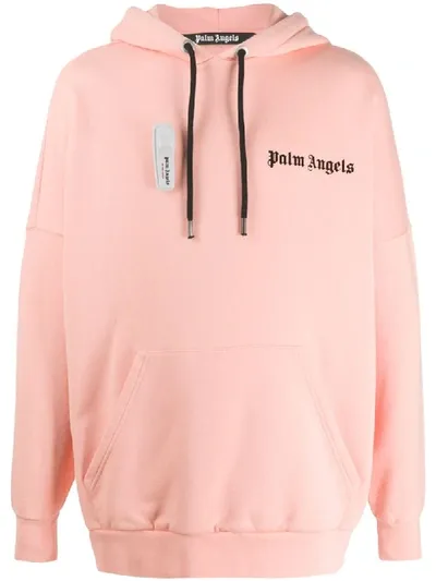 Palm Angels Alarm Detail Hoodie In Pink