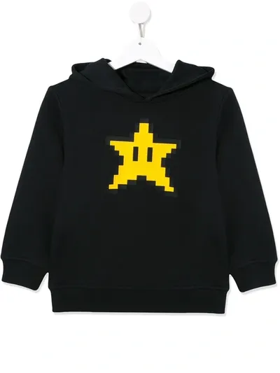 Mostly Heard Rarely Seen 8-bit Kids' Star Hoodie In Black