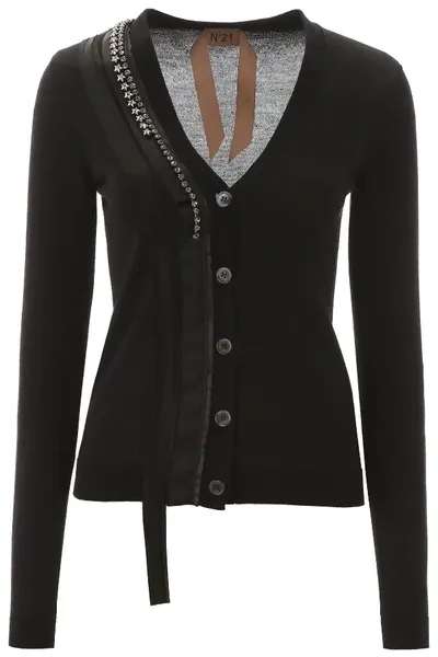 N°21 Crystal Cardigan In Black