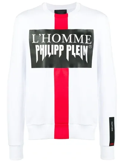 Philipp Plein Logo Colour-block Sweatshirt In White