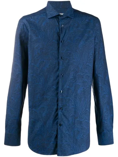 Etro Paisley Print Shirt In Blue