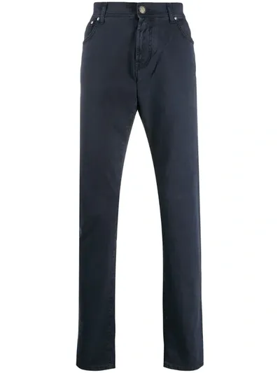 Corneliani Long Skinny Fit Trousers In Black