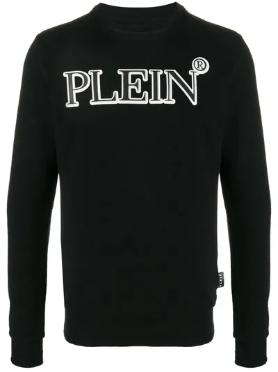 Philipp Plein Logo Print Fitted Sweatshirt In Black