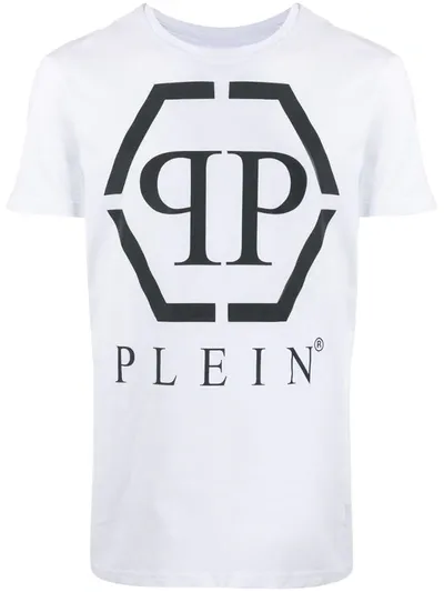 Philipp Plein Pp Logo Print T-shirt In White