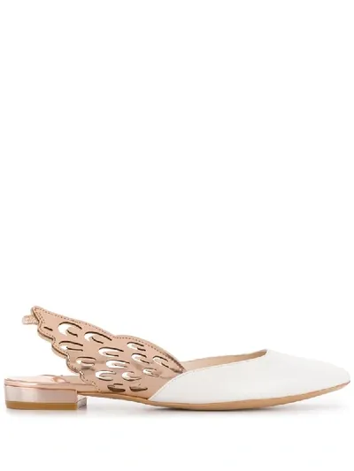 Sophia Webster Angelo Wing Appliqué Ballerina Shoes In White