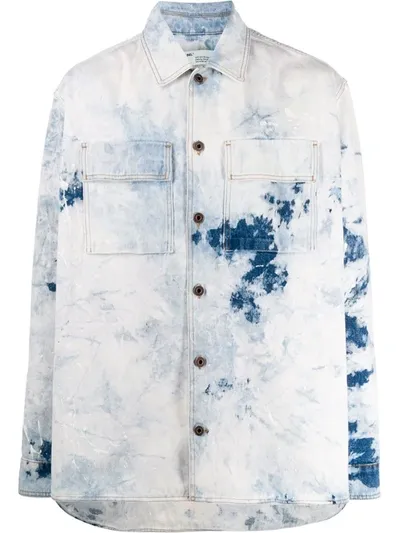 Off-white Bleached Effect Denim Shirt In Blue