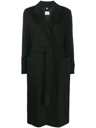 Burberry Sherringham Cashmere Wrap Coat In Black