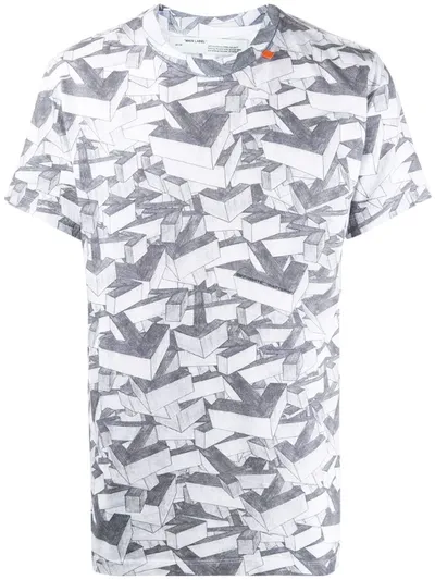 Off-white Men's Arrows Patterns Slim T-shirt In Grey