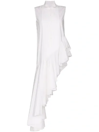 Viktor & Rolf Asymmetrical Sleeveless Blouse In White