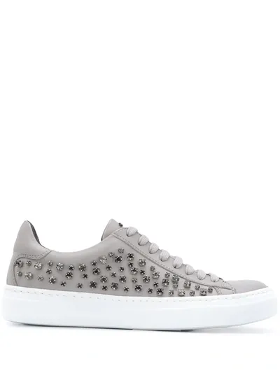 Fabiana Filippi Crystal-embellished Sneakers In Grey