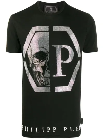 Philipp Plein Skull-embellished T-shirt In Black