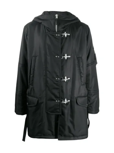 Fay Hooded Duffle Coat In Black