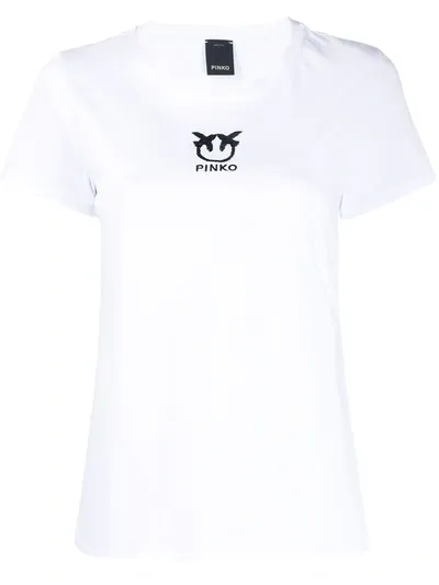 Pinko Embroidered Logo T-shirt In White