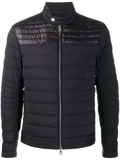 Moncler Panelled Puffer Jacket In Black