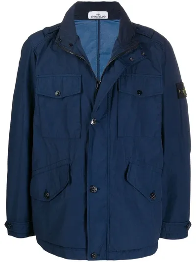 Stone Island Field Jacket In Blue