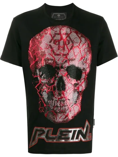 Philipp Plein Skull Print Cotton T-shirt In Black