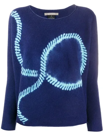 Suzusan Abstract Printed Knitted Jumper In Blue