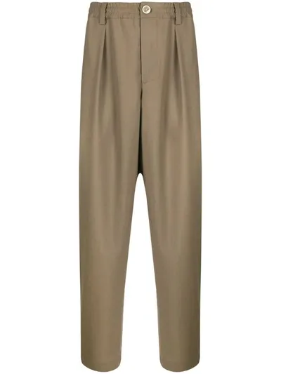 Marni Loose Fit Cropped Trousers In Brown