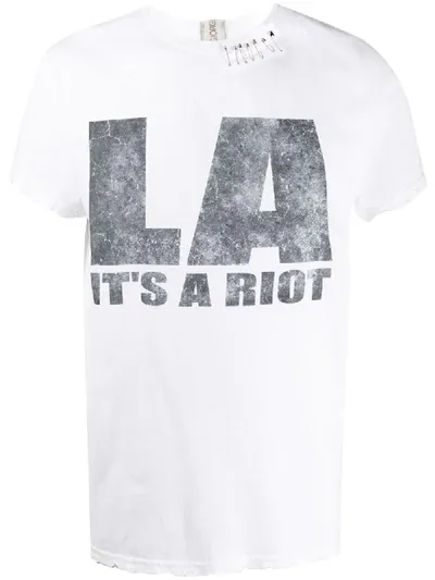 Giorgio Brato Slogan Print T-shirt In White