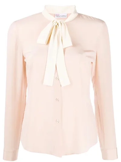 Red Valentino Pussy-bow Blouse In Pink