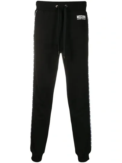 Moschino Logo Patch Track Pants In Black