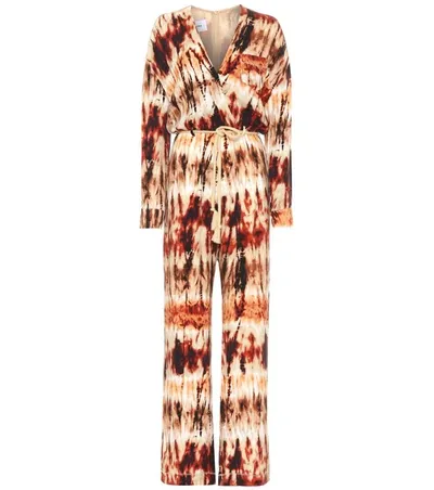 Nanushka Jax Tie Dye Print Cupro Jumpsuit In Brown