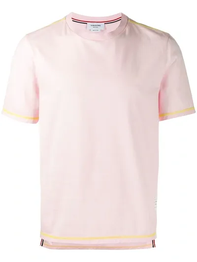 Thom Browne Contrast Stitch T-shirt In Pink