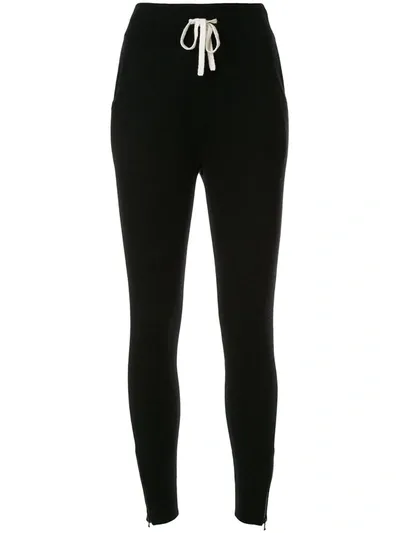 James Perse Cashmere Zip Sweatpants In Black